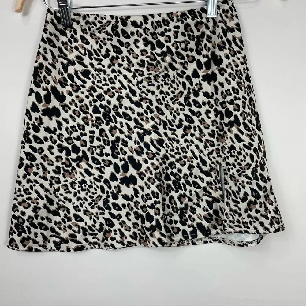 Princess Polly yates satin leopard mini skirt 4